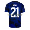 Original Fußballtrikot USA Timothy Weah 21 Auswärtstrikot WM 2022 Für Herren